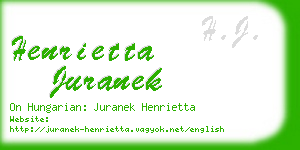 henrietta juranek business card